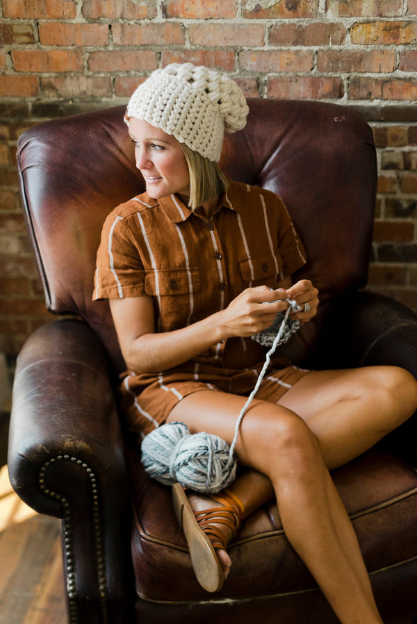 b.e.happe slouchy beanies and knit pom hats