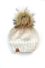 Adult Solid Knit Pom Hat | Off White