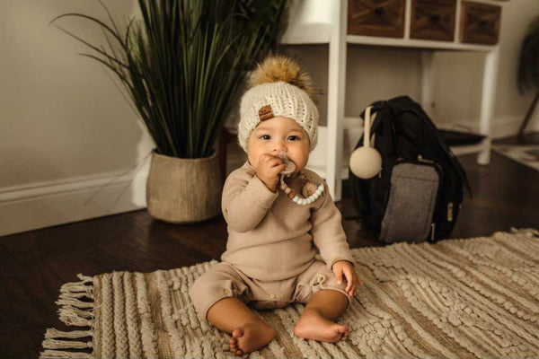 3-6 month Baby Knit Pom Hats – Handcrafted Beanies for Infants - b.e.happe