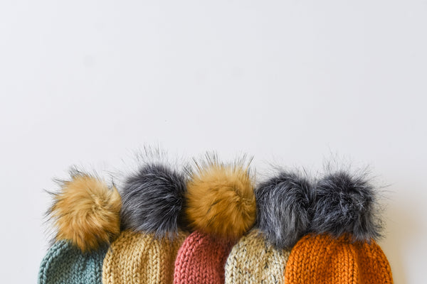 Knit Pom Hats -Winter Beanies All Sizes - b.e.happe