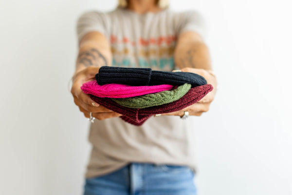 Ribbed Knit Beanies | Cuffed Winter Hat - b.e.happe