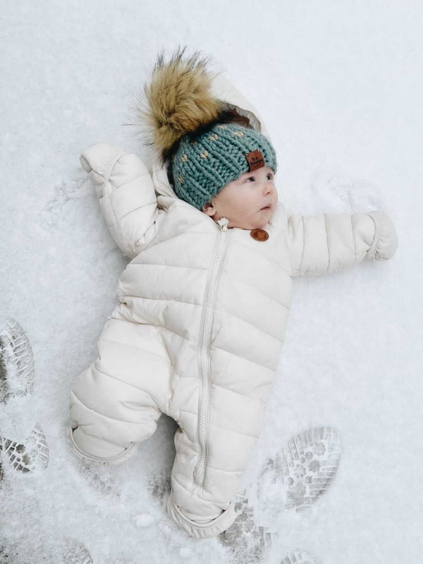 0 - 3 month Baby Pom Hat | Succulent Heart Beanie - b.e.happe