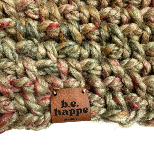 Crochet Simple Slouch Hat | Green Variegated Slouchy Beanie - Adult from b.e.happe 