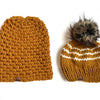 Adult Knit Pom Hat | Butterscotch Stripe Beanie -  from b.e.happe 