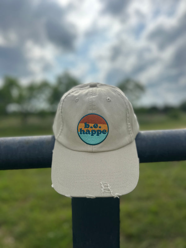 Distressed Buckle Back Baseball Cap | Khakis - Adult from b.e.happe 
