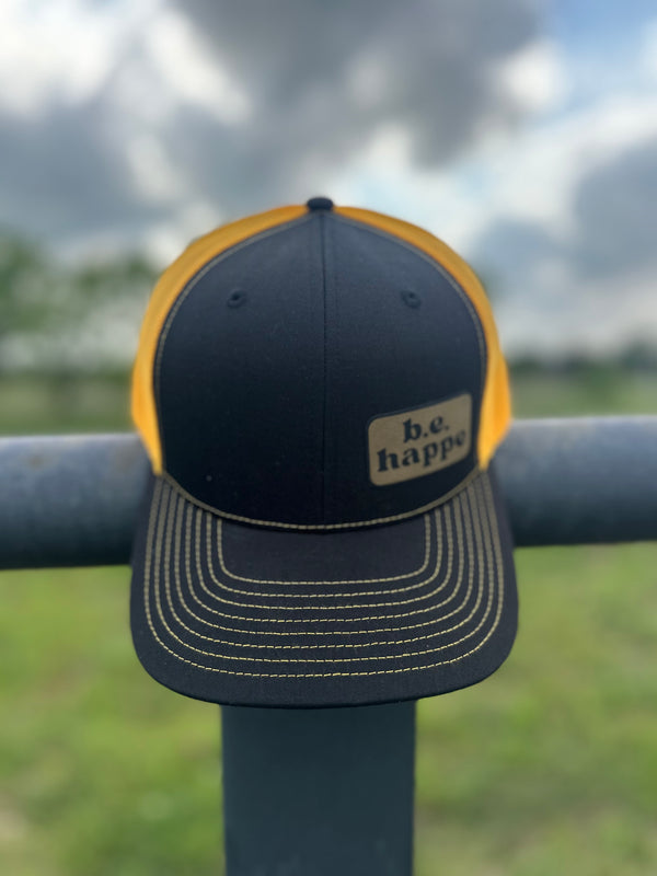 Trucker Snapback Cap | Black + Yellow