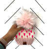 Toddler Happe Hearts Pom Hat | Light Pink + Hot Pink
