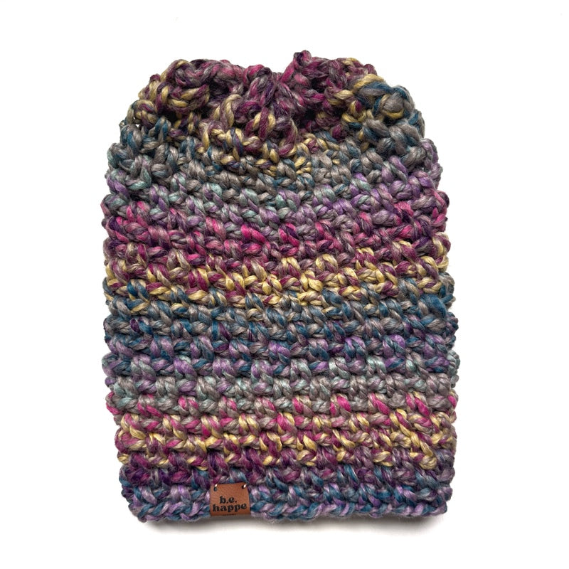 Crochet Simple Slouch Hat | Purple Slouchy Beanie - Adult from b.e.happe 
