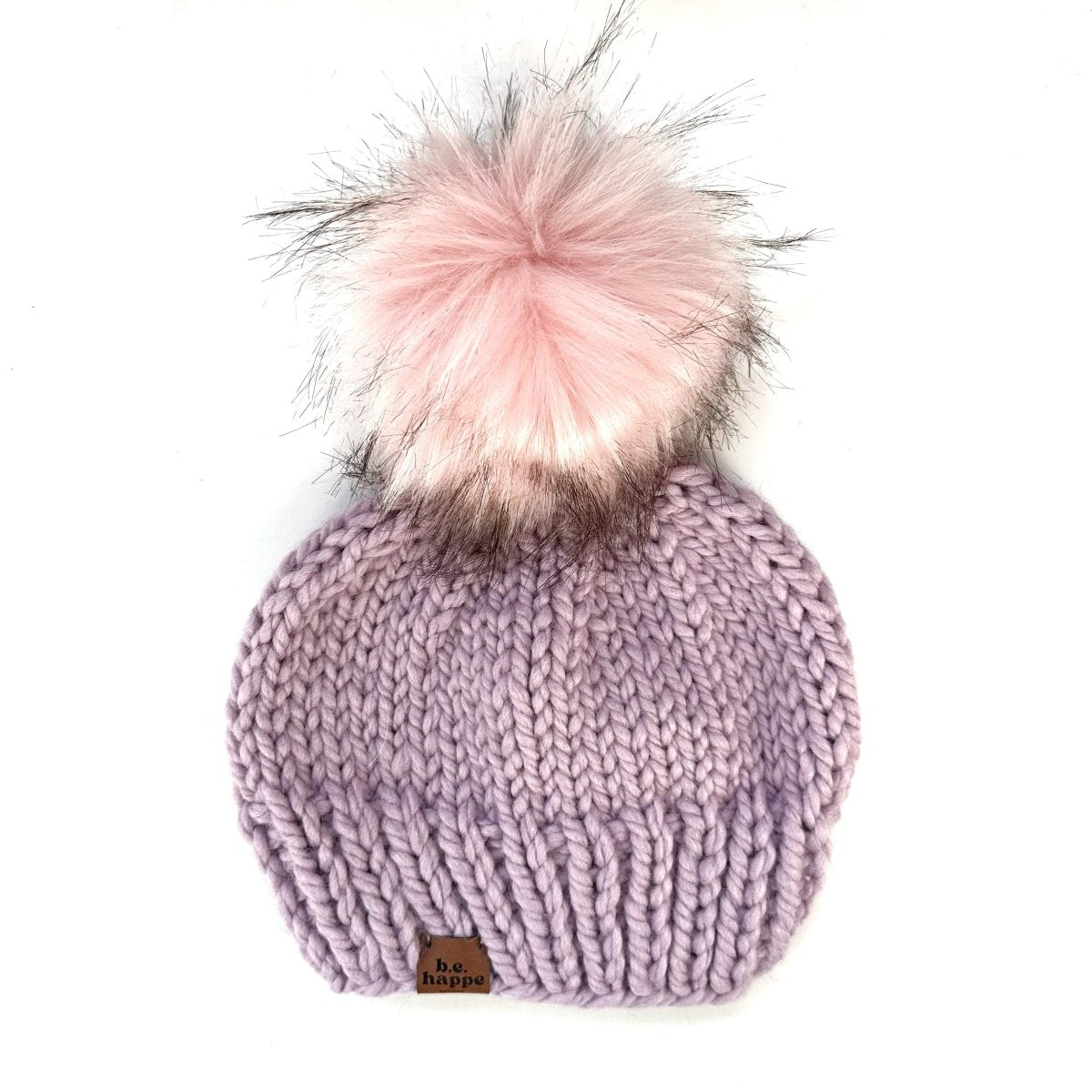 3 - 6 Month Baby Knit Pom Hat | Purple Beanie - b.e.happe