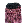 Crochet Puff Stitch Slouch Hat | Pink + Charcoal Grey