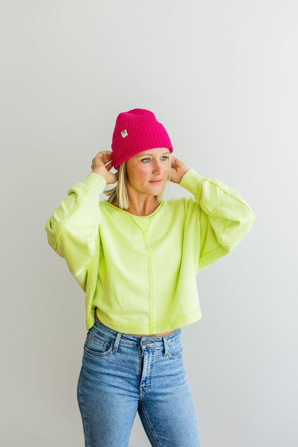 Wholesale Ribbed Knit Beanie | Bright Pink
