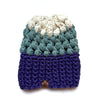 Crochet Puff Stitch Slouch Hat | Purple + Succulent + Off White