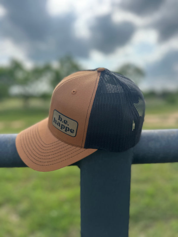 Trucker Snapback Cap | Camel + Black - Adult from b.e.happe 