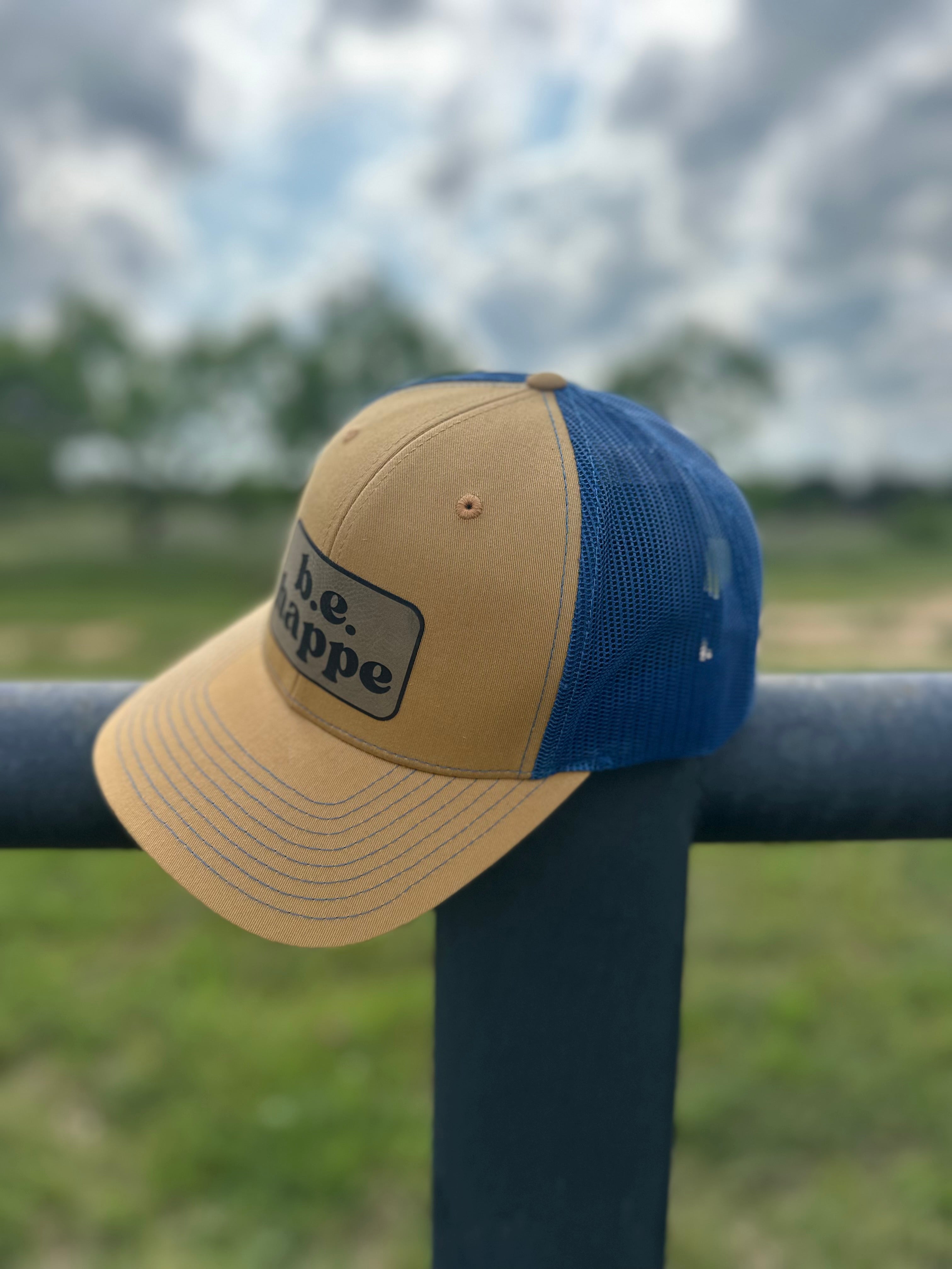 Trucker Snapback Cap | Royal Blue + Gold - Adult from b.e.happe 