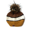 Adult Knit Pom Hat | Yellow + Brown Beanie - handcrafted from b.e.happe 