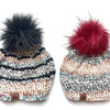 Adult Knit Pom Hat | Rainbow Striped Beanie -  from b.e.happe 