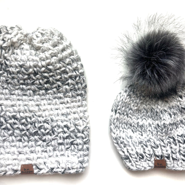 Mommy + Me Matching Beanies | Marble Hat Set -  from b.e.happe 