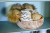 6 - 12 month Baby Knit Hat | Off White + Slate Beanie - b.e.happe