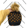 6 - 12 Month Baby Knit Pom Hat | Gray + Butterscotch Beanie - b.e.happe