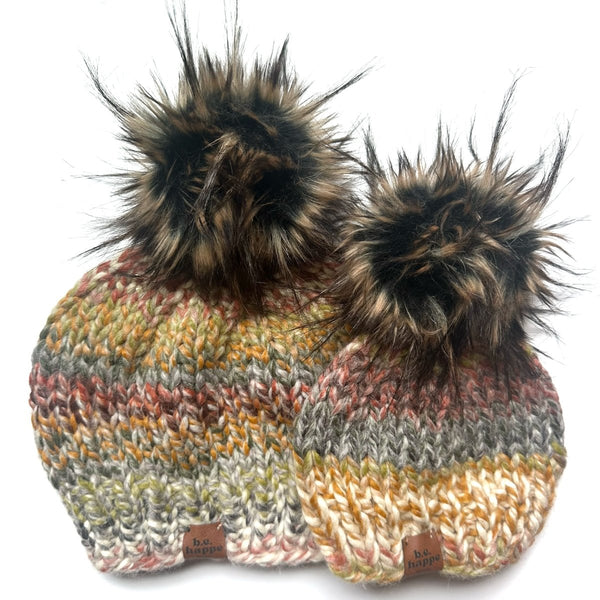 6 - 12 Month Baby Pom Hat | Coney Island Knit Beanie - b.e.happe
