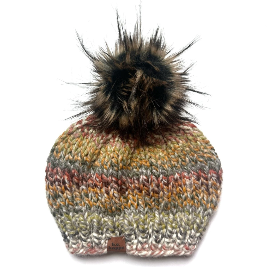 6 - 12 Month Baby Pom Hat | Coney Island Knit Beanie - b.e.happe