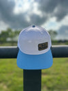 Trucker Snapback Cap | White + Blue - Adult from b.e.happe 