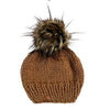 Adult Solid Knit Pom Hat | Brown