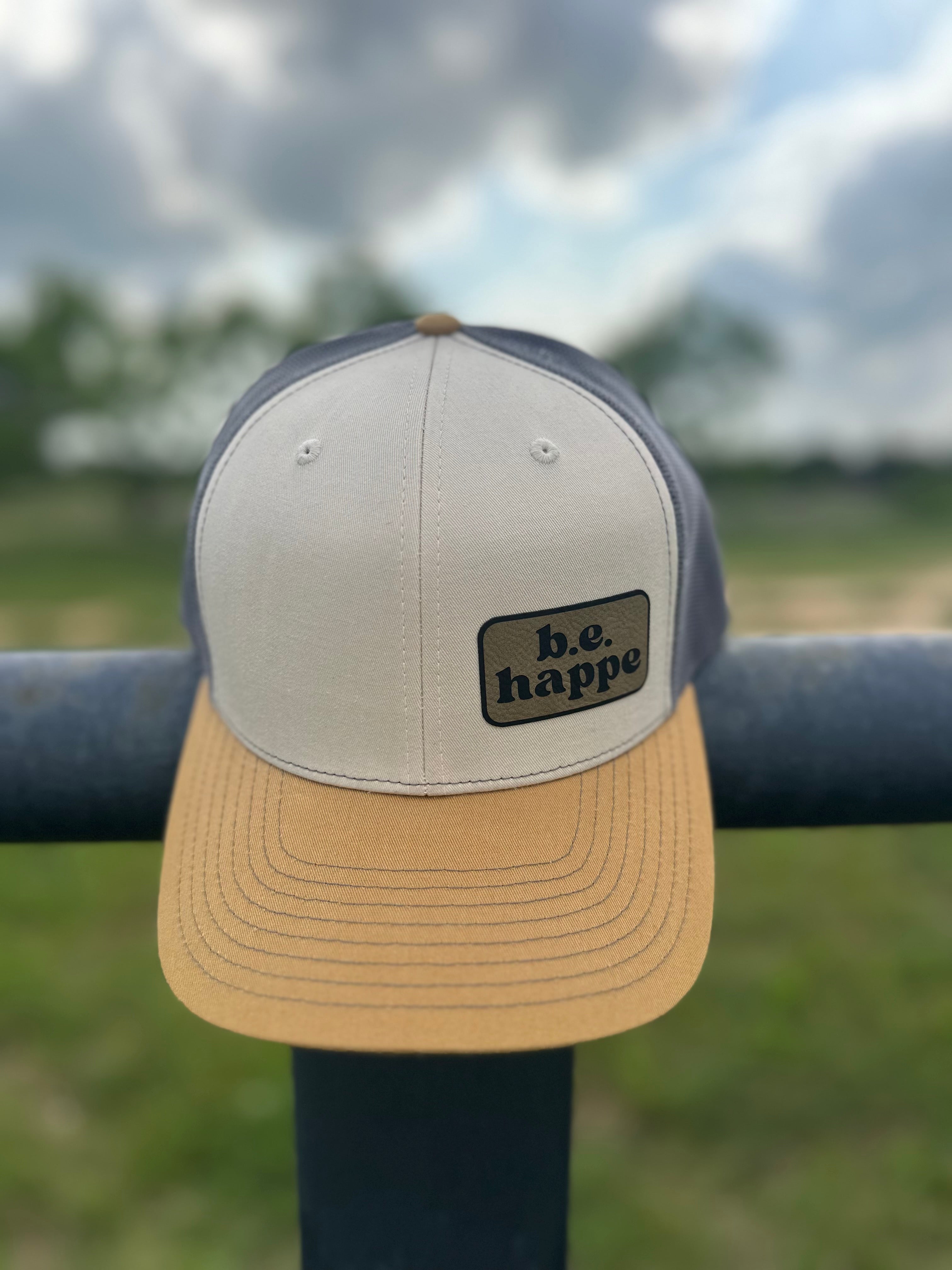 Trucker Snapback Cap | Grey, Cream + Muted Mustard