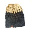 Crochet Puff Stitch Slouch Hat | Charcoal + Tan Slouchy Beanie - handcraftedAdult from b.e.happe 