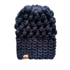 Crochet Puff Stitch Slouch Hat | Navy Blue