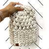 Crochet Puff Stitch Slouch Hat | Wheat