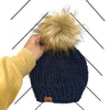 Adult Solid Knit Pom Hat | Navy Blue
