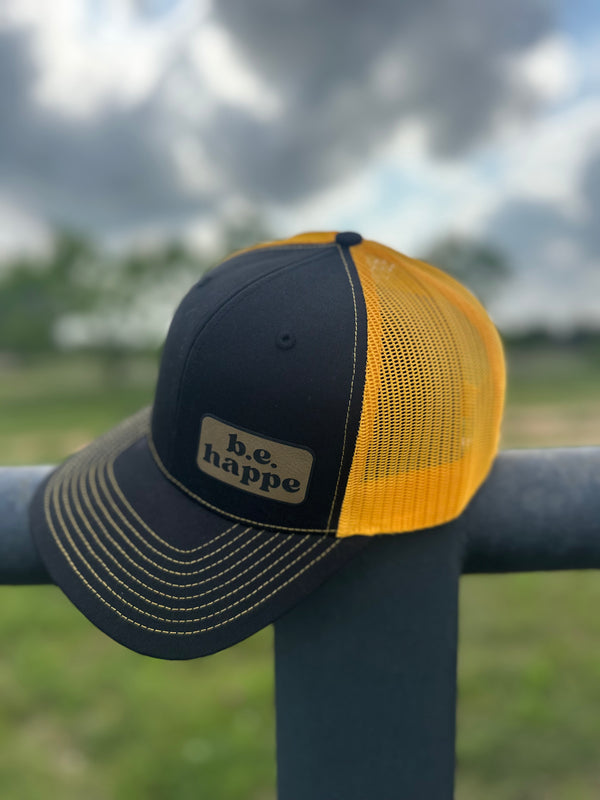 Trucker Snapback Cap | Black + Yellow