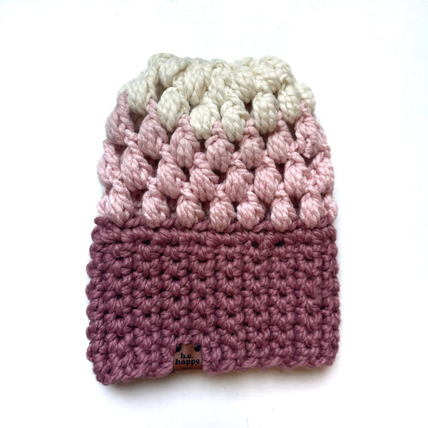 Crochet Slouch Hat | Pink Ombre Slouchy Beanie -  from b.e.happe 