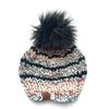 Adult Knit Pom Hat | Rainbow Striped Beanie -  from b.e.happe 