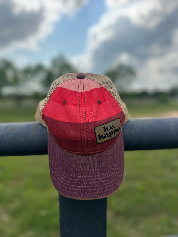 Unstructured Snapback Baseball Cap | Red Stripe - Adult from b.e.happe 