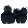 Black Pom Mommy and Me Matching Hat Set | Matching Beanies -  from b.e.happe 