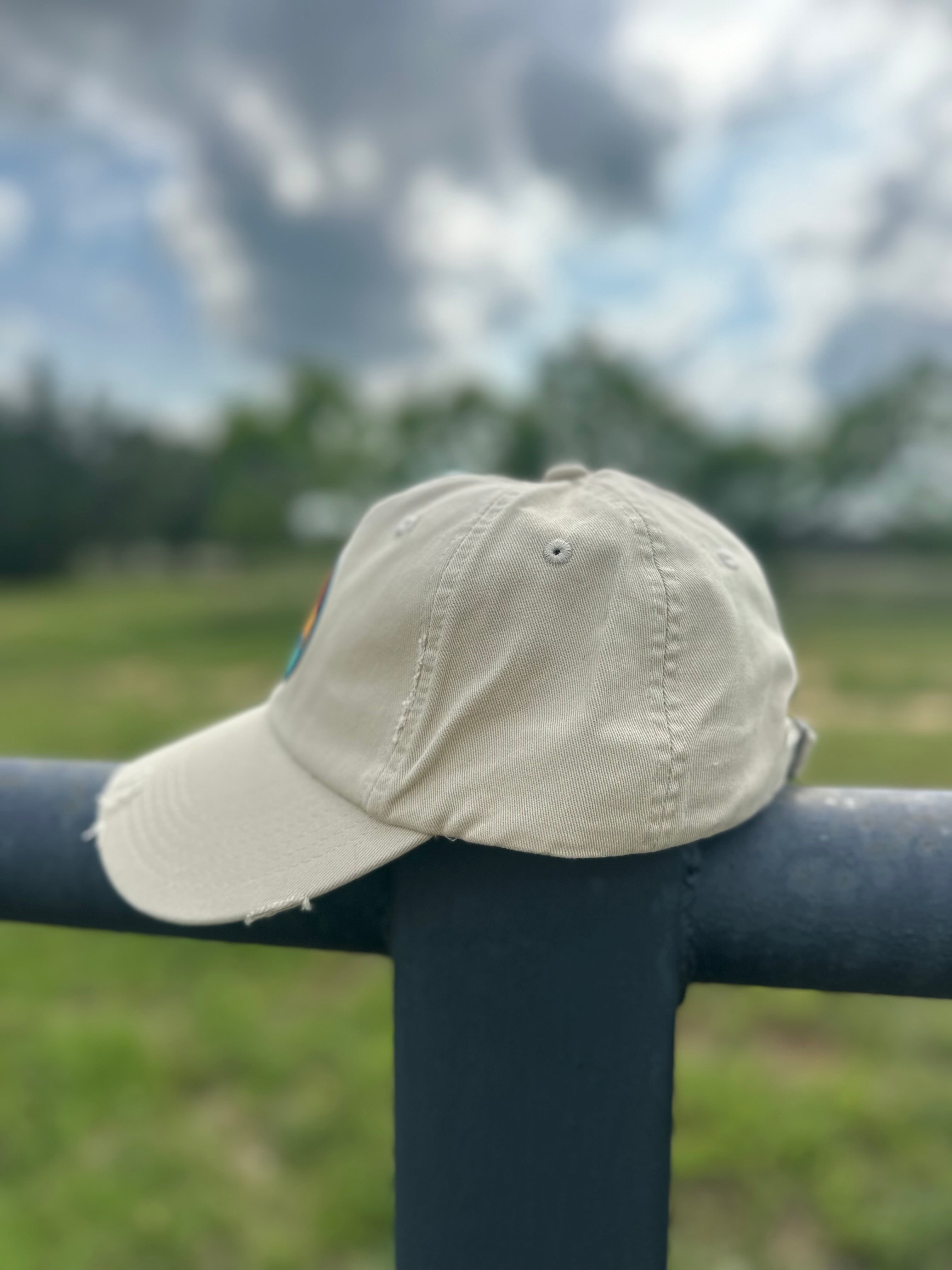 Distressed Buckle Back Baseball Cap | Khakis - Adult from b.e.happe 