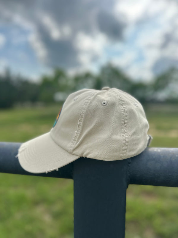 Distressed Buckle Back Baseball Cap | Khakis - Adult from b.e.happe 
