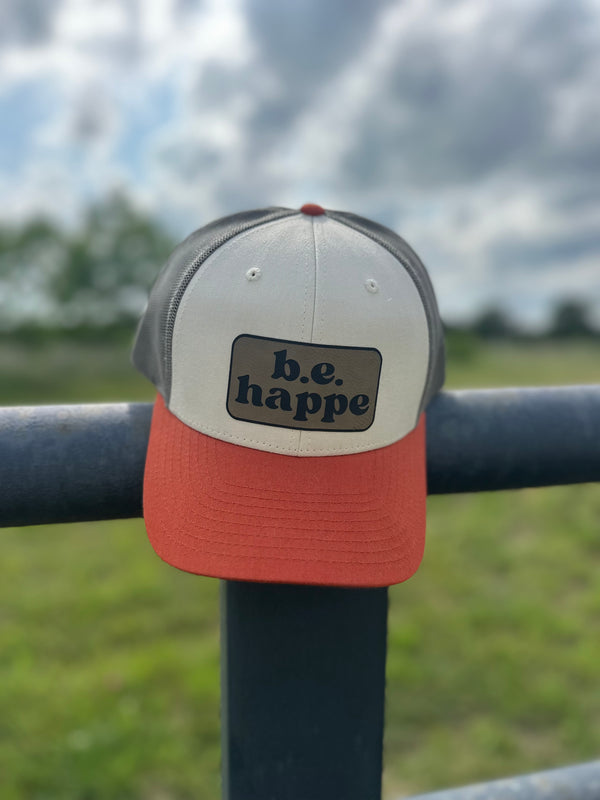 Trucker Snapback Cap | Green, Cream + Orange - Adult from b.e.happe 