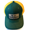 Trucker Snapback Cap | Green + Yellow - Adult from b.e.happe 