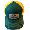 Trucker Snapback Cap | Green + Yellow