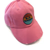 Distressed Buckle Back Baseball Cap | Pink