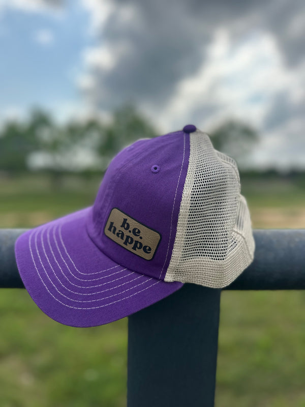 Unstructured Glide Buckle Trucker Baseball Cap | Purple - Adult from b.e.happe 