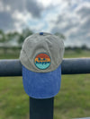 Non-distressed Buckle Back Baseball Cap | Two Tone Blue + Grey - Adult from b.e.happe 