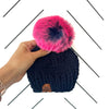 3-6 month Baby Solid Knit Pom Hat | Navy Blue
