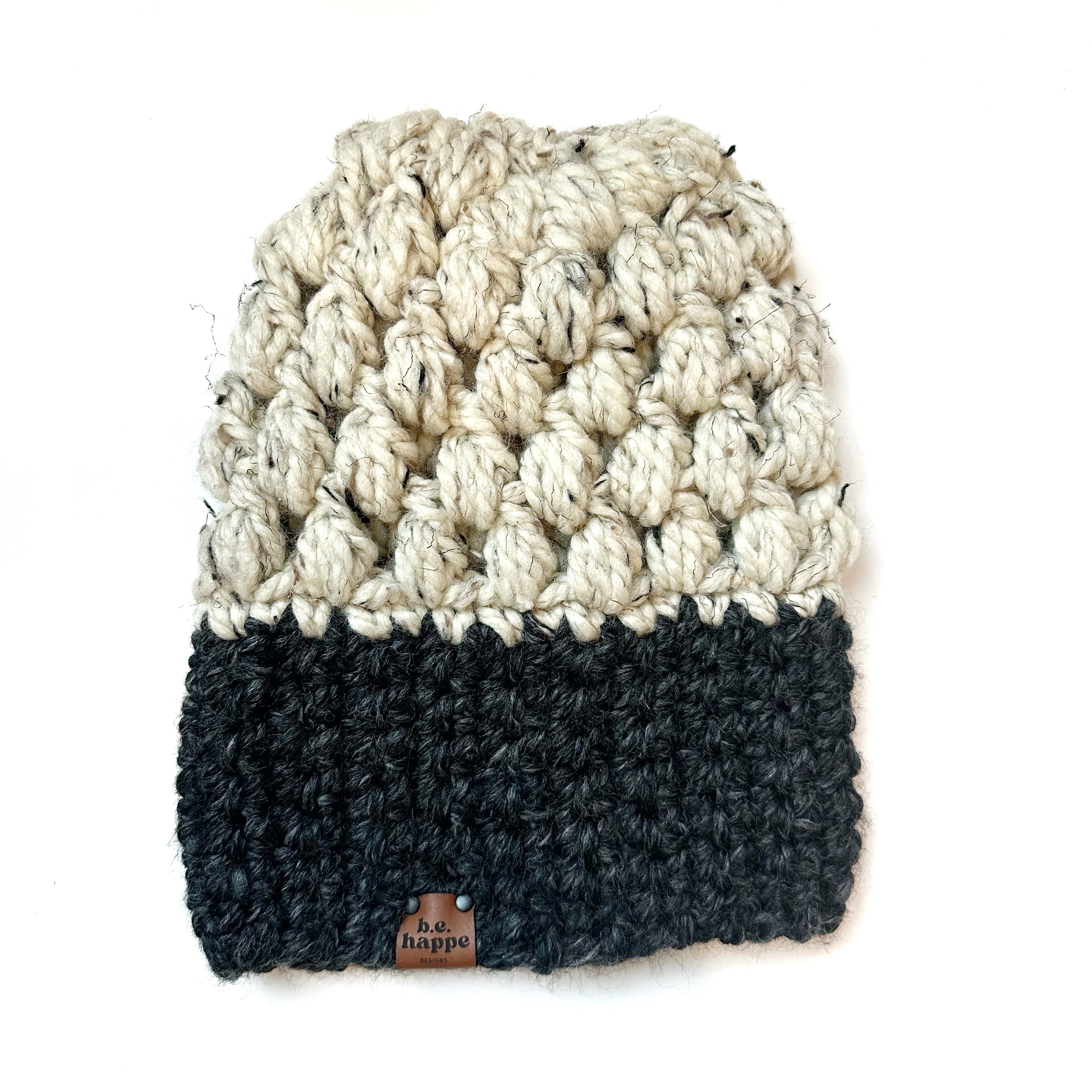 Crochet Slouch Hat | Charcoal Gray Slouchy Beanie - Adult from b.e.happe 
