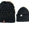 Crochet Puff Stitch Slouch Hat + Ribbee Knit Bundle | Black