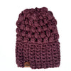 Crochet Puff Stitch Slouch Hat | Fig Purple