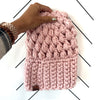 Crochet Puff Stitch Slouch Hat | Light Pink